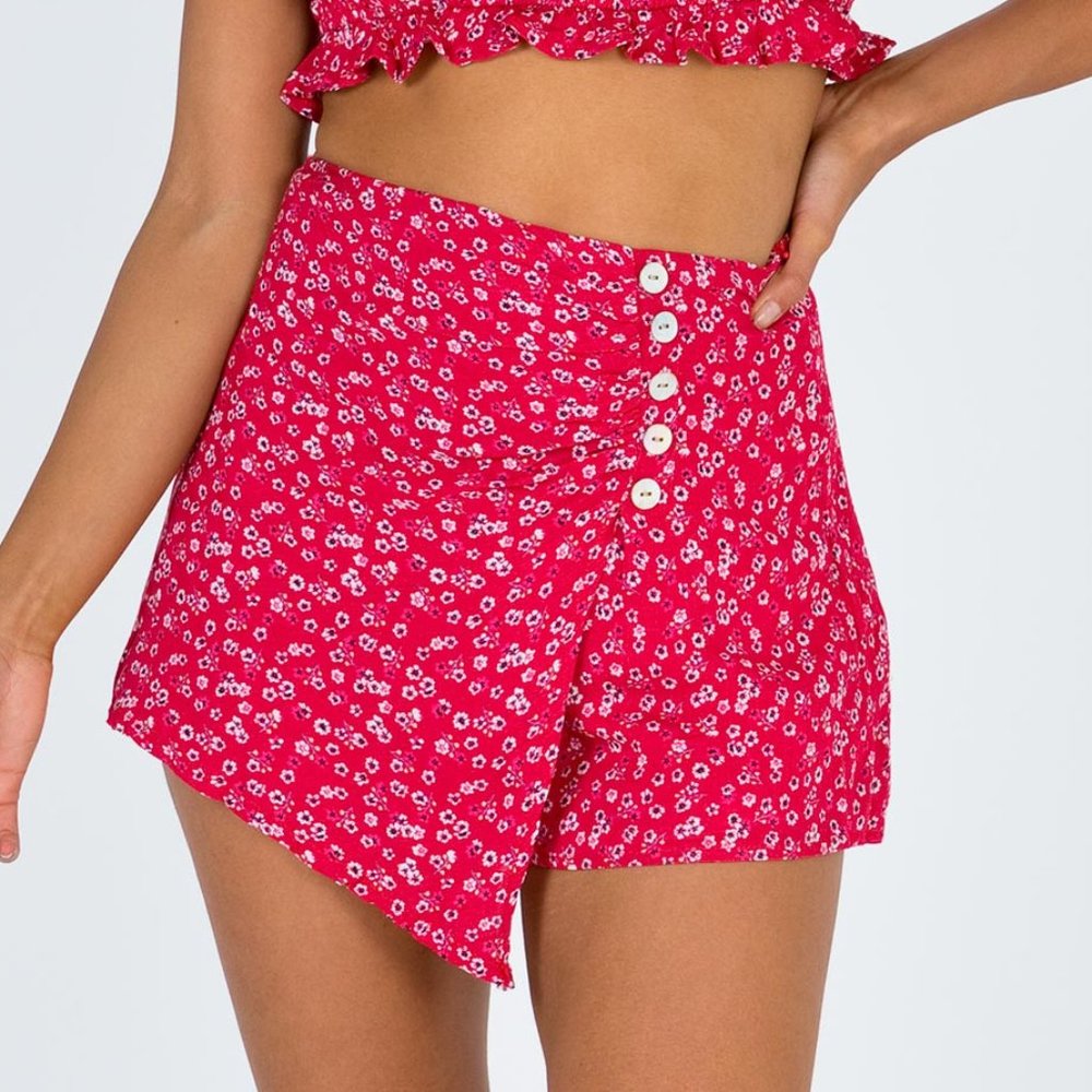 NWT PRINCESS POLLY | Roslin Red Floral Skort